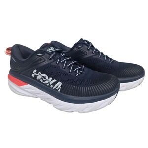 Hoka Womens Bondi 7 Sz 6.5 Blue Pink Running Shoes Walking Nurse Comfy Work